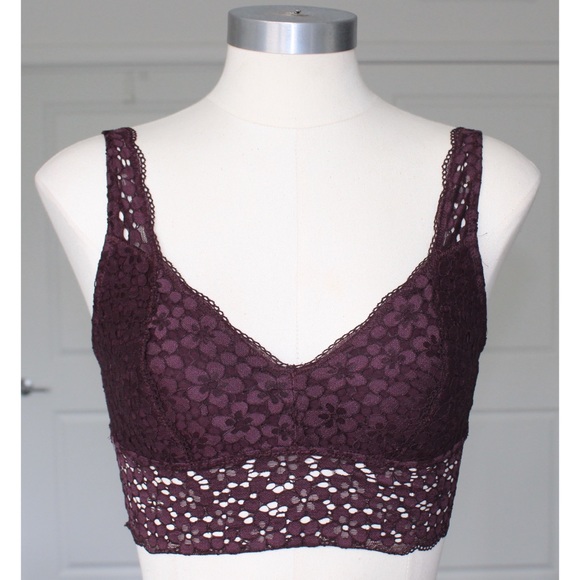 Aerie Maroon Lace Bralette - Picture 1 of 3